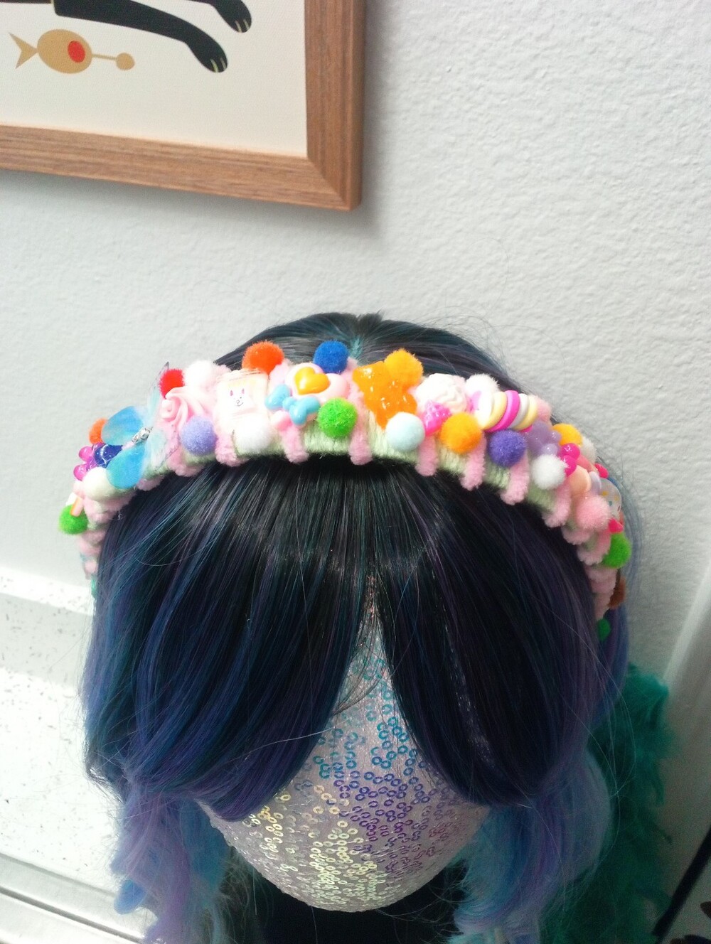 Handmade Colorful Candy & Pom-Pom Headband